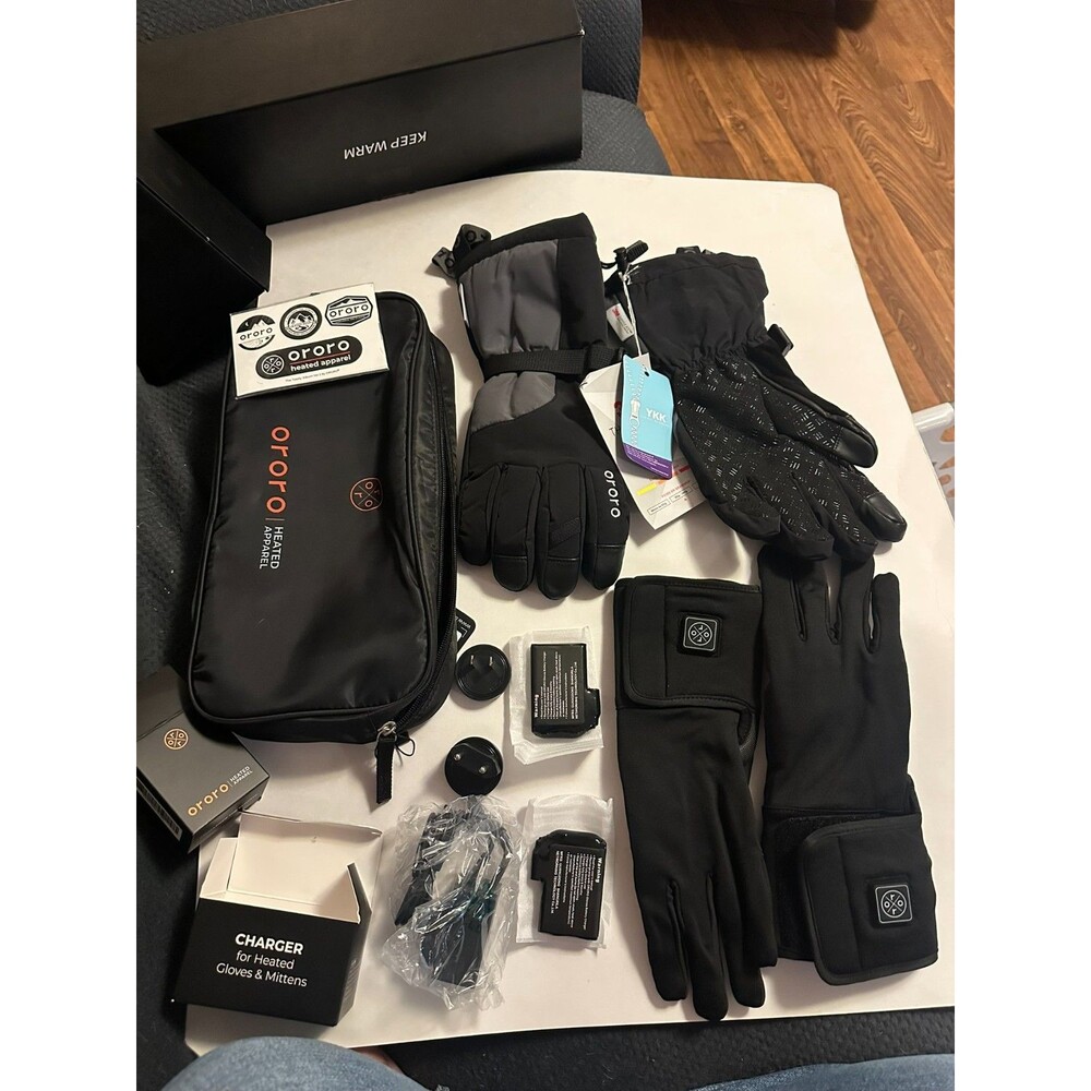New Ororo Twin Cities 3-in-1 Heated Gloves 2.0 Set with Case, Batteries Medium
